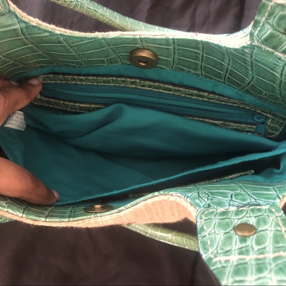 Rossetti tanned and green color shoulder bag. - Picture 3 of 4